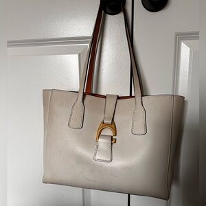 Dooney & Bourke Cream Tote with Gold Accent